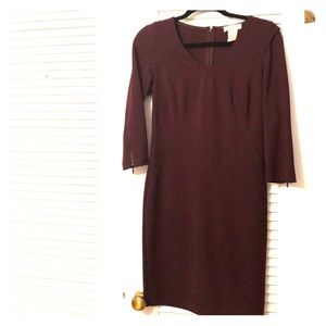 Burgundy long sleeve Kenar dress